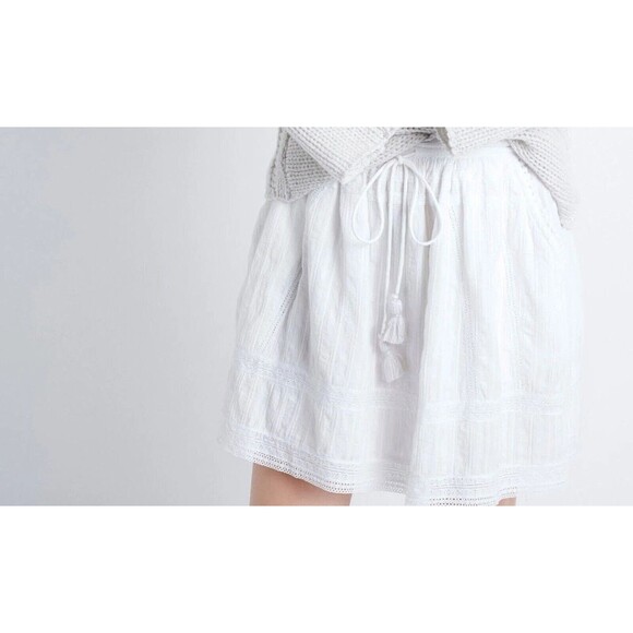 Zadig & Voltaire Joxini Striped White Mini Skirt Lace High Waisted XS NEW 281702 - Picture 1 of 9